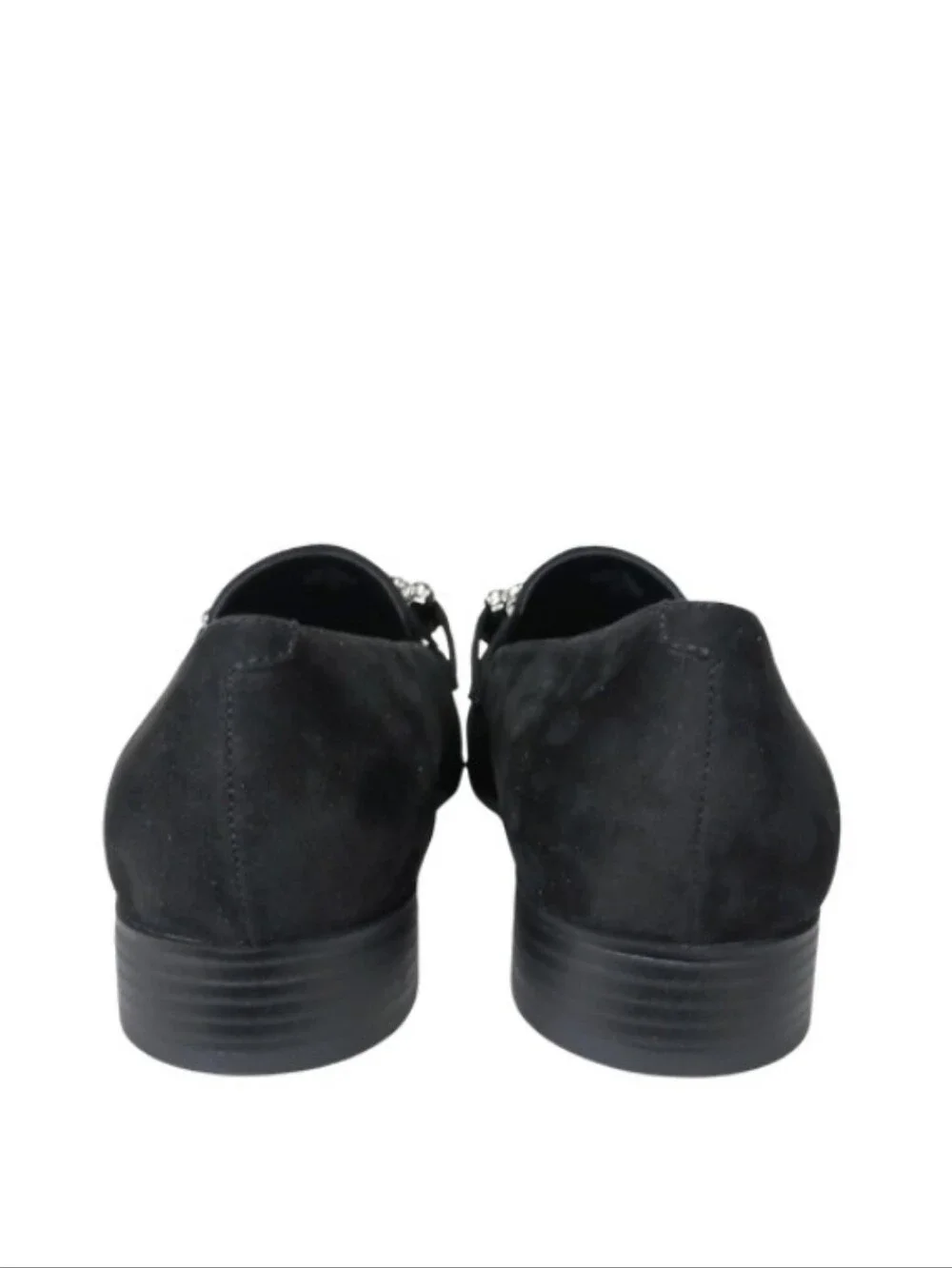Nine West Loafers Women's 11 Black Faux Suede Rhinestone Slip-on Whimsigoth Shoe